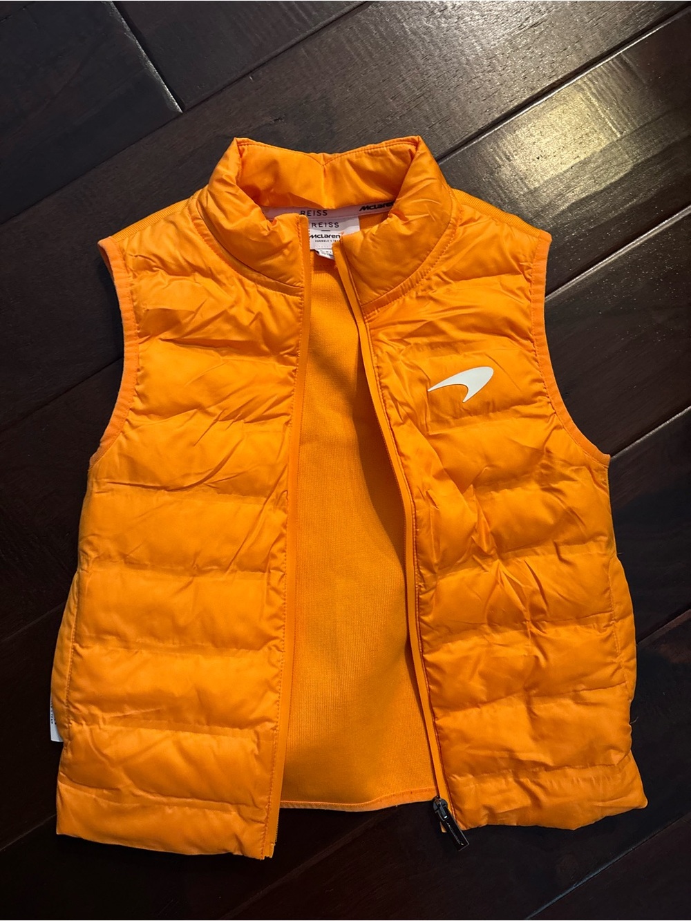 Reiss x McLaren Formula 1 Team Hybrid Quilt and Knit Gilet in Papaya - Size 8-9Y